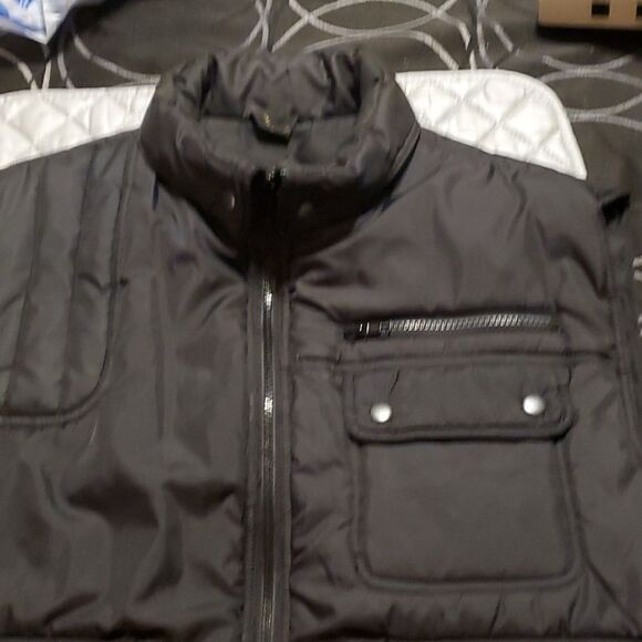 Ozark Trail Grey Puffy Vest Large Vintage Black - Picture 4 of 5